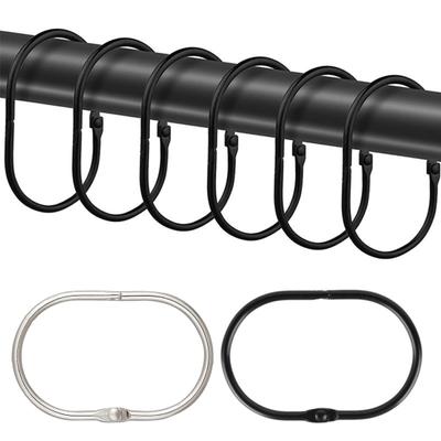 Shower Hooks Anti-rust Coating Hook Reusable Bathroom Shower Curtains Rods Hangers Bathroom Supplies