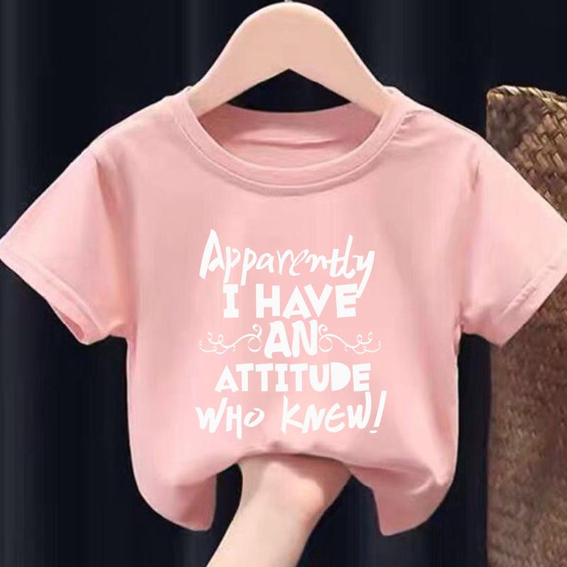 Girls Spring Summer Casual Shortsleeved Tshirt Letterprinted Round Neck Comfortable Childrens Wear Kids Clothes Summer Soft