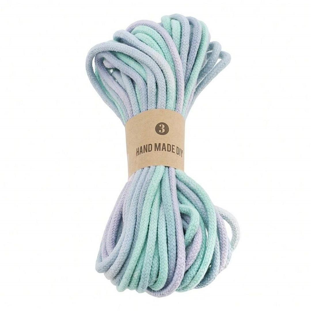 High Quality 3mm Macrame Braided cord 100% Pure cotton Pastel Macrame Cord 10M Zero Waste Bulky Packing braided rope