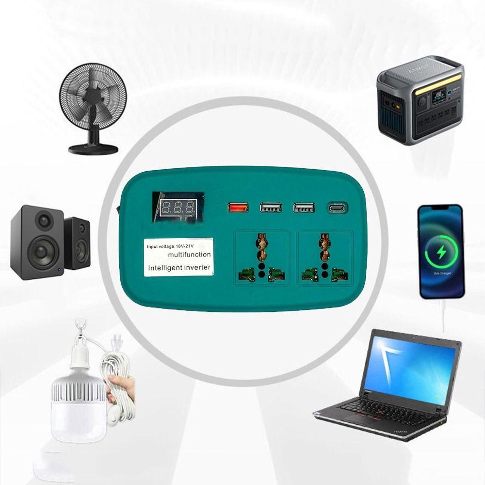 Compact Battery Inverter with 4 USB Ports Power Converter Transformer  For Home Outdoor