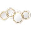 Metal Wall Art 56cm Modern Decorative Mirror Decor for Living Room Bedroom Dining Room, Gold