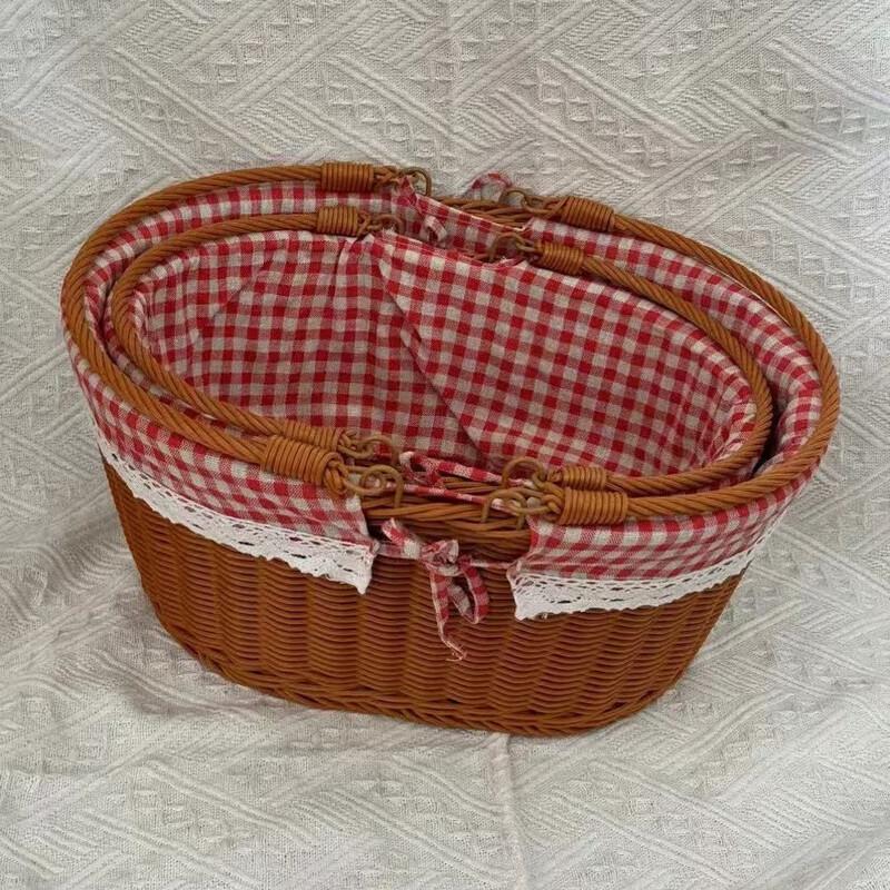 Hand-Woven Rattan Picnic & Storage Basket