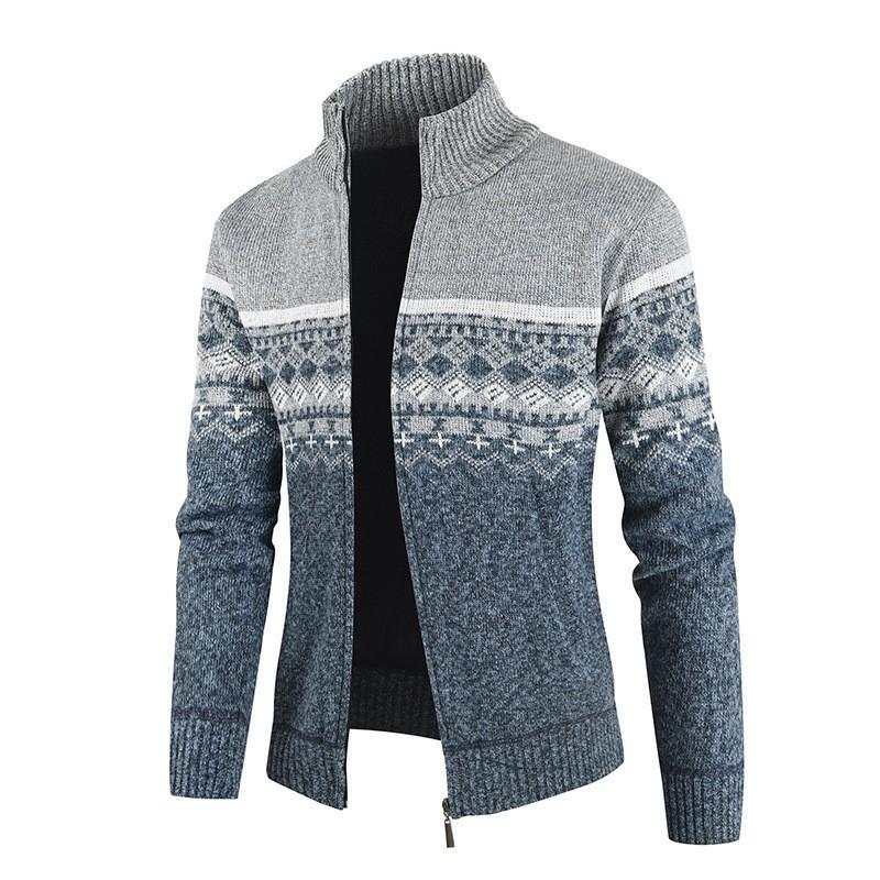 Men S Slim Fit Jacquard Long Sleeve Knit Cardigan Casual Daily Wear