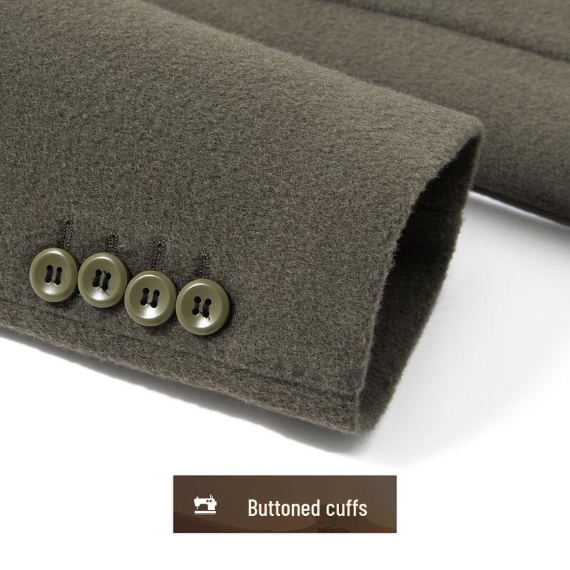 Men's Wool Blend Down Suit Collar Mid-Length Coat