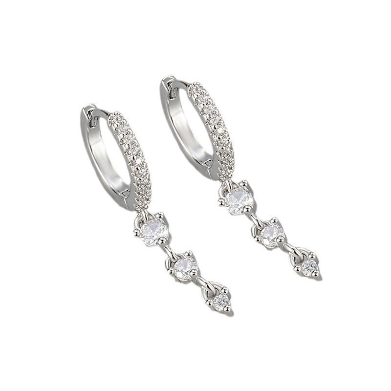 Luxury Tassel Ear Cuffs For Women Elegant Rhinestone Studs High End Fashion Jewelry Accessories