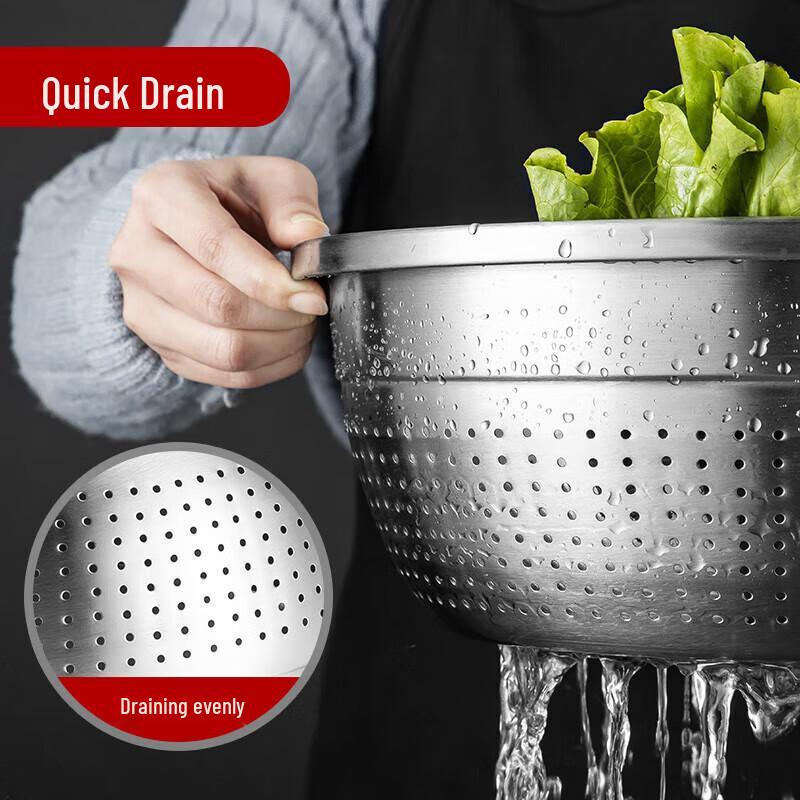 MECCOOK 304 Edelstahl Schüssel & Sieb Set