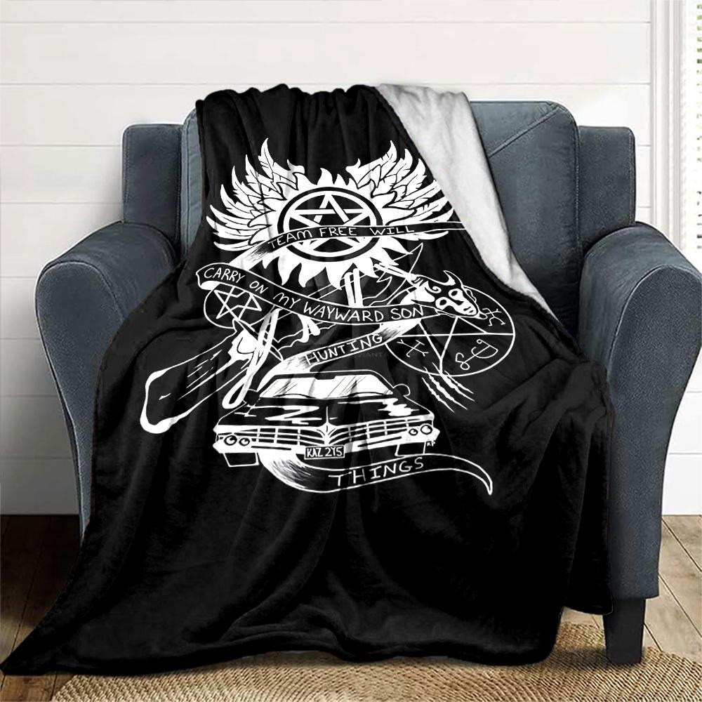 1pc Team Free Will Hunting Things Soft Flannel All Season Throw for Home, Office, Outdoor UseDurable Comfort Soft Warm Throw for Home