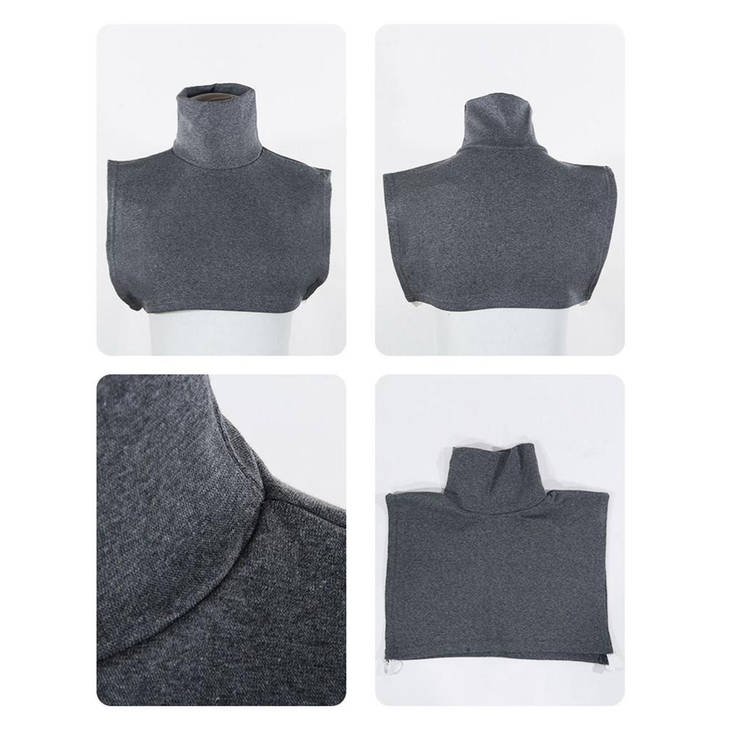 Faux Turtleneck Detachable Collar Solid Color Striped Half Top Mock Blouse Collar for Women and Men Stylish Layering