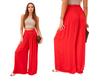 Red Women' Wide-Legged High-Waisted Trousers