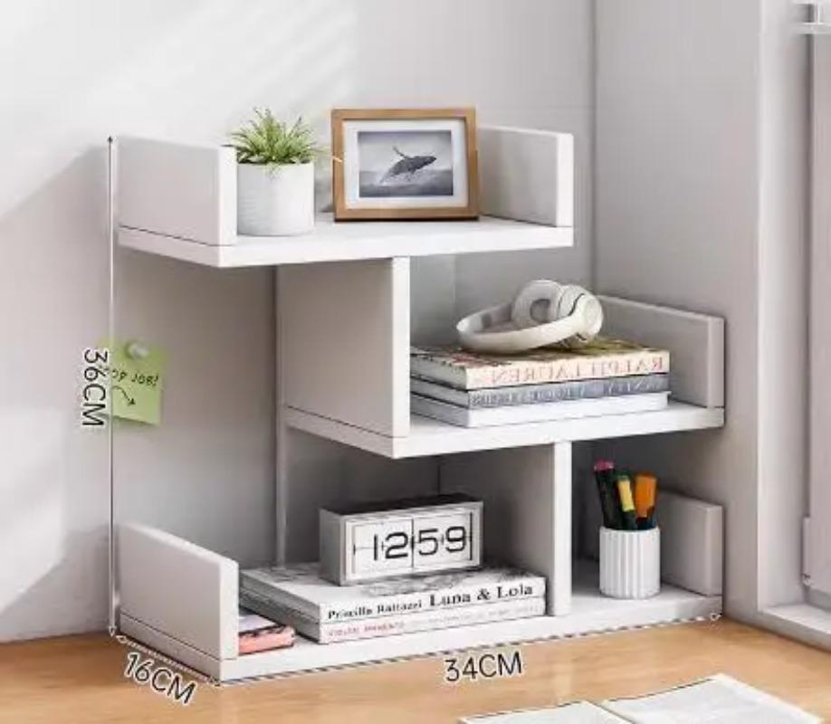 Bookcase Desktop Desk Storage and Storage Rack Household Desk Small Bookshelf Bedroom Office Multi-layer Simple Shelf