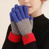 Long Autumn and Winter Touch Screen Korean Finger Exposed Cute Knitted Wool Gloves for Winter Windproof Thickened Warm Gloves