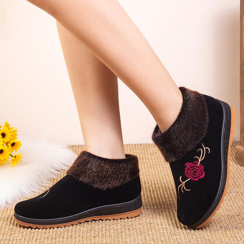 Women's Winter Fashion Casual With Thick Velvet And Warm Cotton Shoes Snow Boots