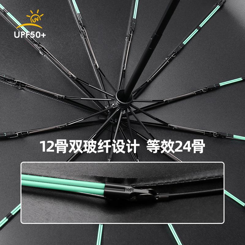 New 12-bone double keel joint vinyl fabric rain umbrella vinyl sun umbrella