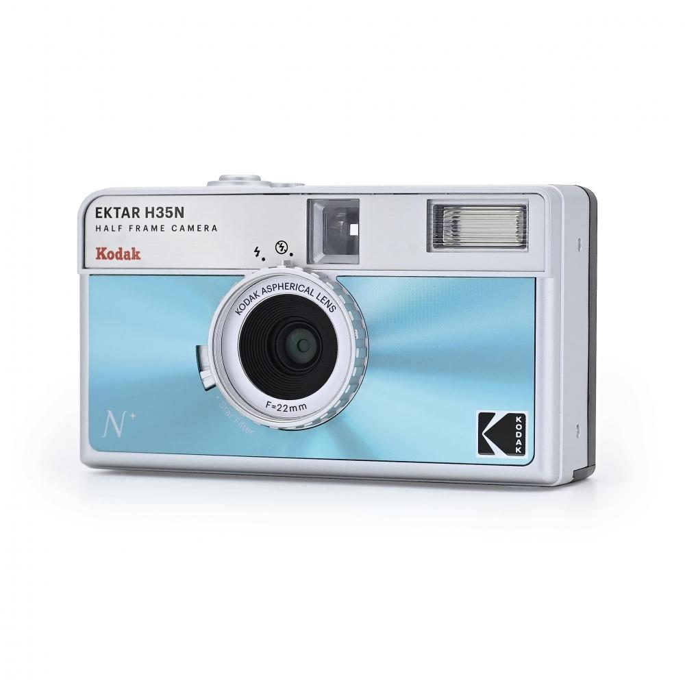 Kodak EKTAR H35N Half-Frame Film Camera Bundle with Kodak Ultramax 24EXP Roll Film (Glazed Blue)