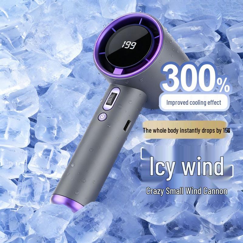 

2026 New 199-Speed Mini Handheld Turbine Fan: Outdoor, High-Speed, Stepless Control, Powerful & Compact with Free Shipping 60*59*165mm білий
