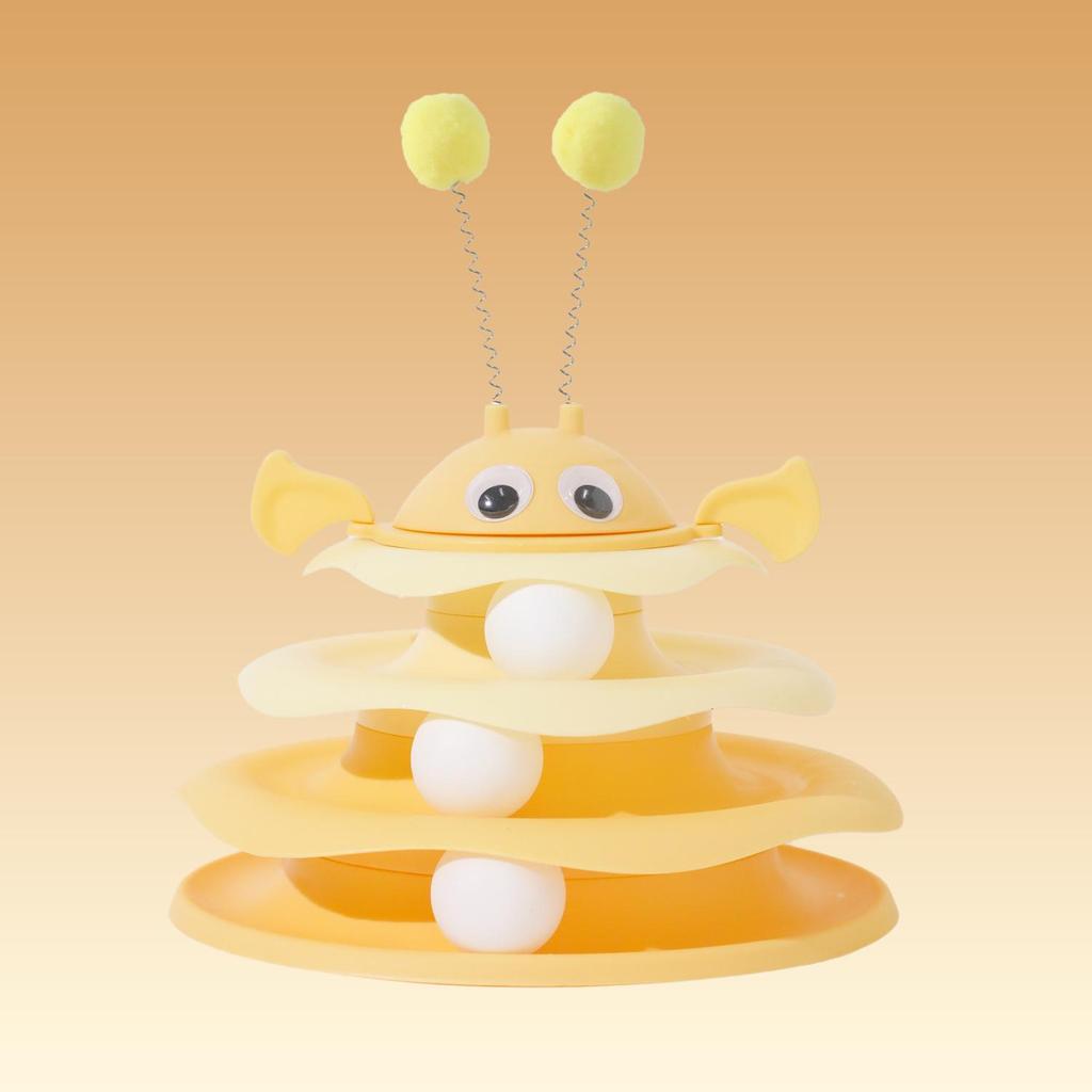 Pipi Tao Original Bee Roly-Poly Cat Teaser Toy with Stick