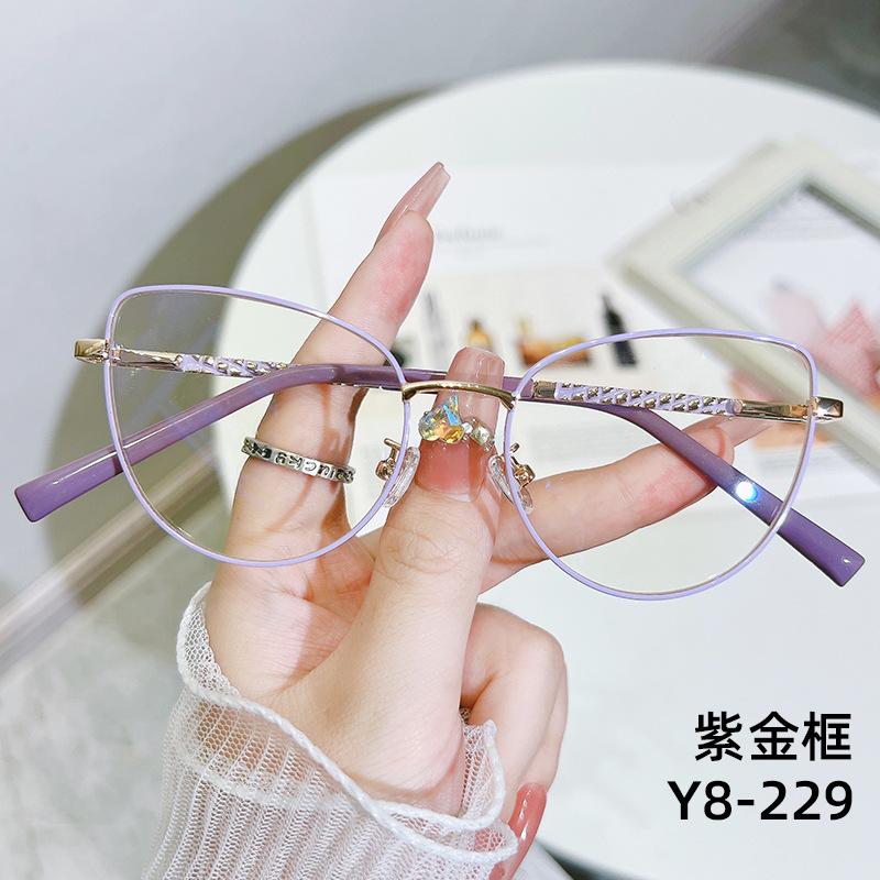 New anti-blue flat glasses plain glasses frame retro fashion small fresh women's glasses can be matched with ultra-light glasses