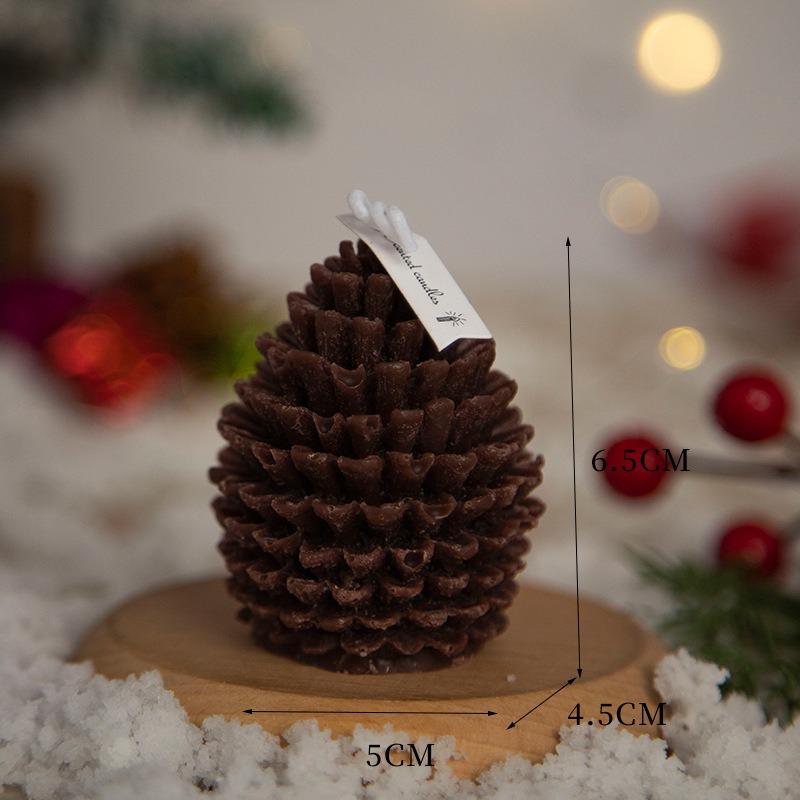 2/4PCS Christmas 3D Pinecone Candles Christmas Atmosphere Photography Arrangement Props Creative Home Decoration Ornaments