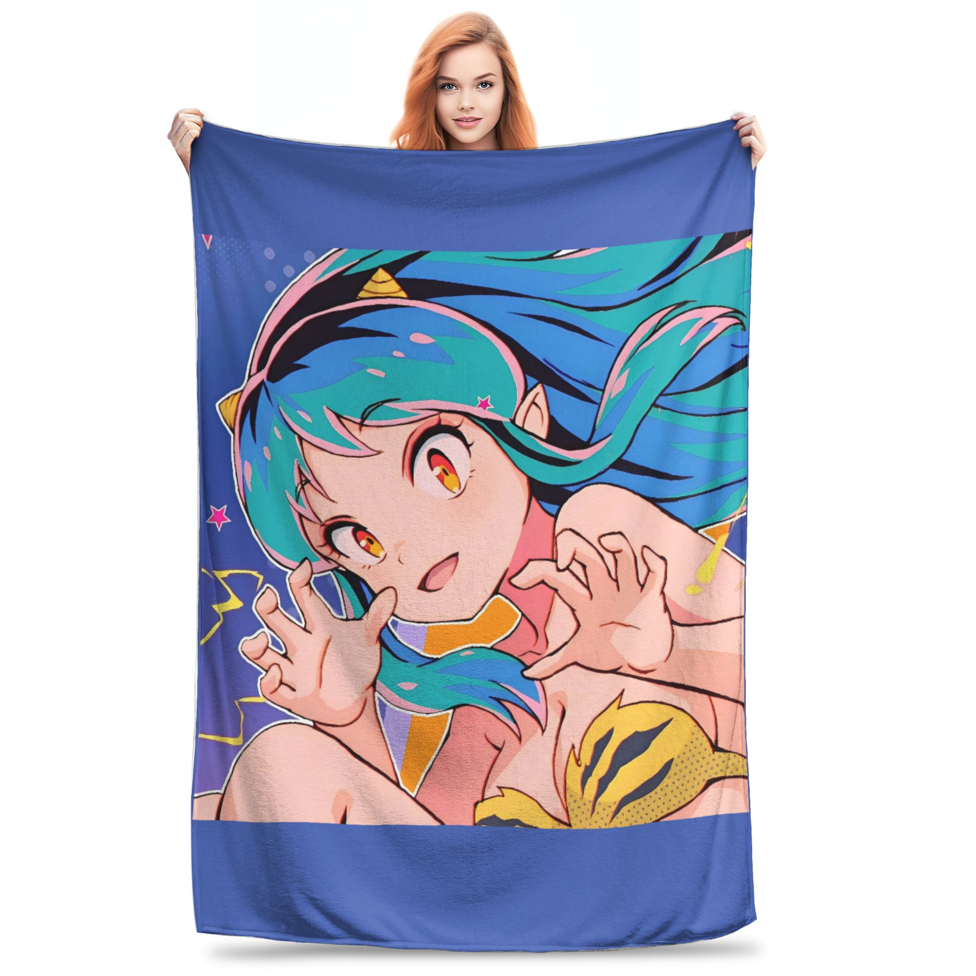 

Anime Urusei Yatsura Kiss Warm Blankets Child Plush Throw Blanket Fluffy Couch Chair Flannel Bedspread Sofa Bed Cover 75x90cm