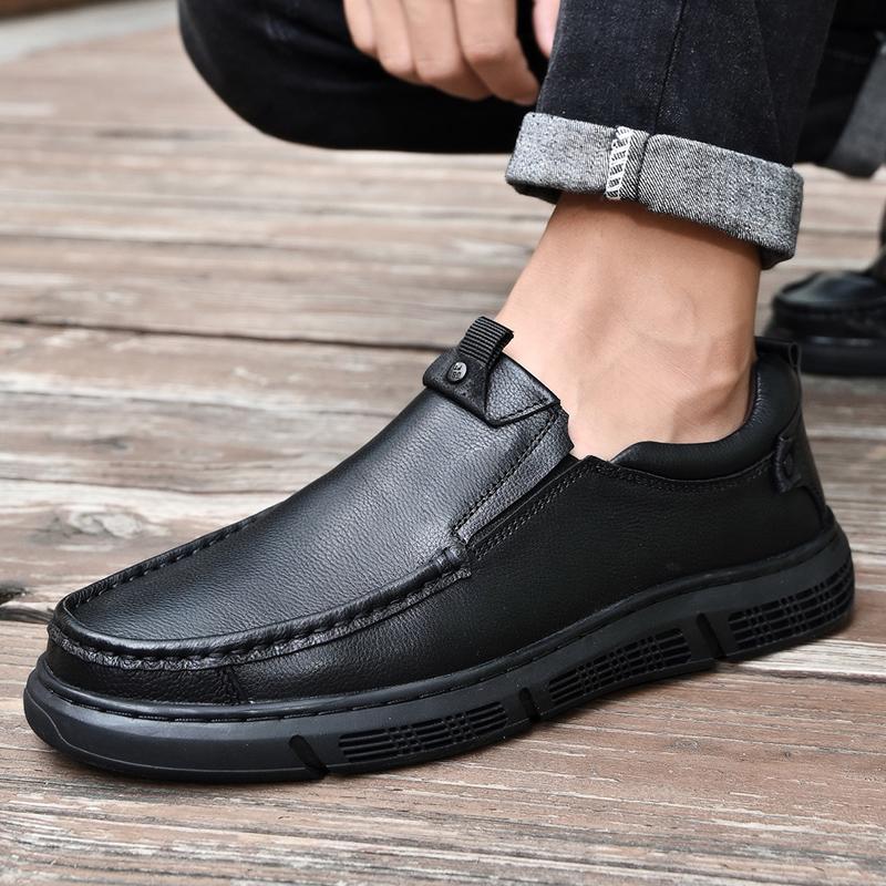 Męskie buty codzienne z prawdziwej skóry, buty biznesowe, mokasyny