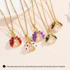 Whimsical Ladybug Pearl Pendant Necklace with Colorful Oil Drip and Star Accents