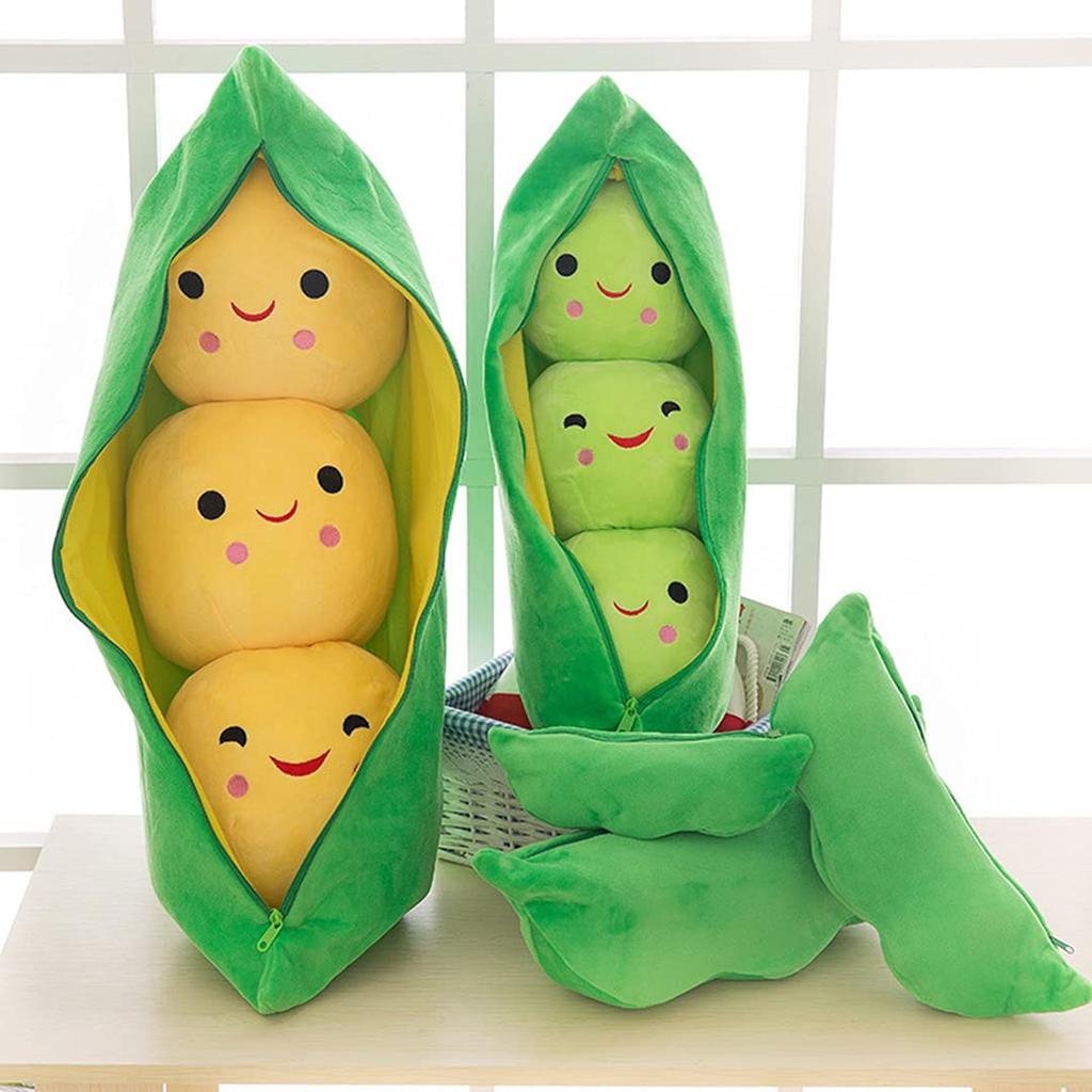Kissen Plüschtier für Kinder, Edamame, 25, 40, 50, 70, 90 cm, grüne Erbse Plüschtier, Kuschelkissen, Kinder, Spielzeug, Veranstaltung, Bohne, grün, Geschenk, Bier, mit