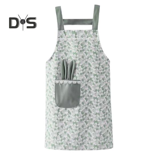 

Удобно носить женский фартук, не скатывается, прочный домашний фартук для выпечки зелёный