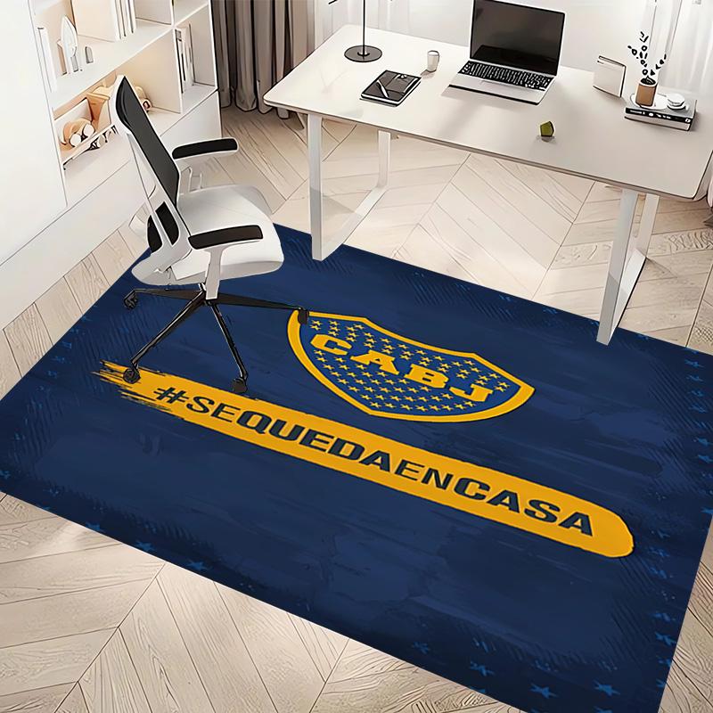 1pc Club Atlético Boca Juniors Print Area Rug - Soft, Washable Non-Slip Indoor Mat, Living Room, Home Office Decorative Rug,Office Decorative