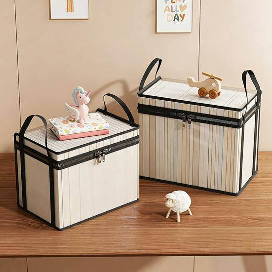 Transparent Clothes Storage Bag, with Sturdy Handles, Durable Plastic Visibility Book Organizer, Moisture-proof Toys Container for Playroom Study Room