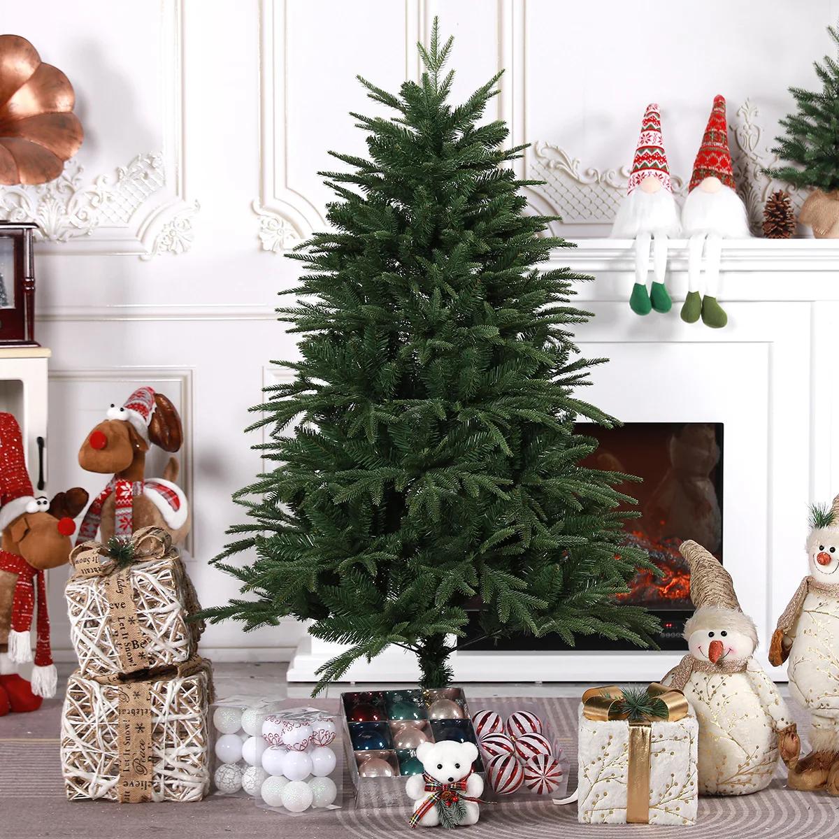 

PE смешанное шифрование рождественская елка многоразмерная точечная рождественская елка для украшения интерьера наружная роскошная большая имитация елки 1.2m -1.8 m