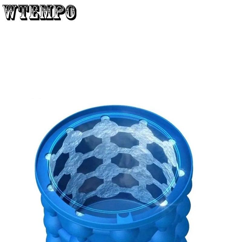 WTEMPO Secchiello per ghiaccio in silicone piccolo, per la casa, per l'esterno, portatile, per il ghiaccio, per il bar, per il ghiaccio, refrigerato, in silicone, con coperchio