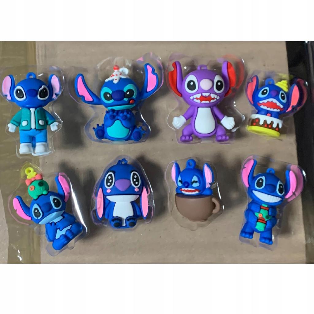 Zestaw 8 Figurek Stitch Lilo I Stich Gumowe Kolekcjonerskie Dla Dzieci