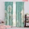2pcs,2D Plane Printing Curtains Digital Printed Whispering Puffs Polyester Easy Install (without Rod) All Seasons Perfect for