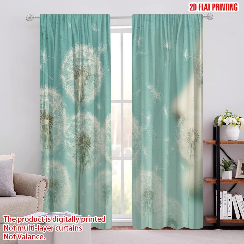 

2pcs,2D plane printing Curtains Digital Printed Whispering Puffs Polyester Easy Install (without rod) All Seasons Perfect for 52.50 × 116.00 cm 2 pcs