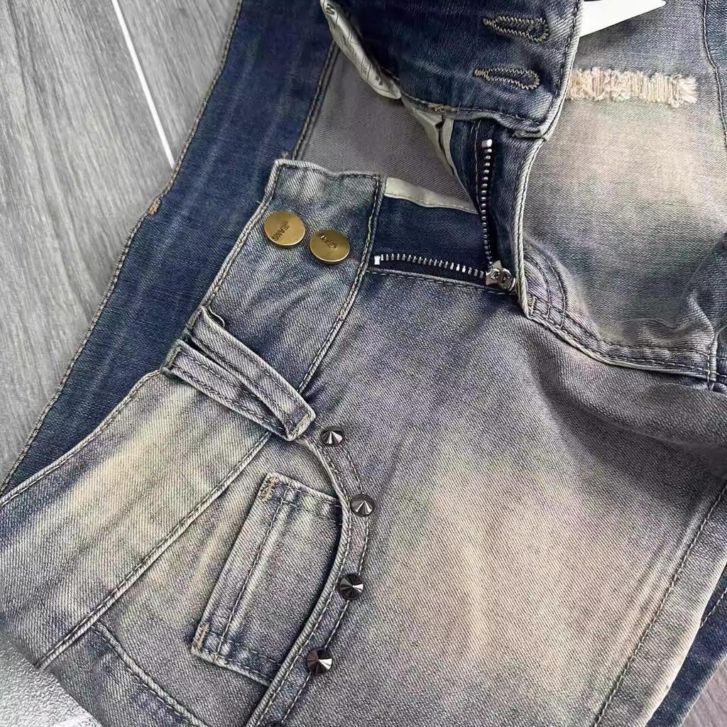 Women's Low Waist Punk Rock Denim Shorts: Retro Slim Hip-Hugging Hot Pants