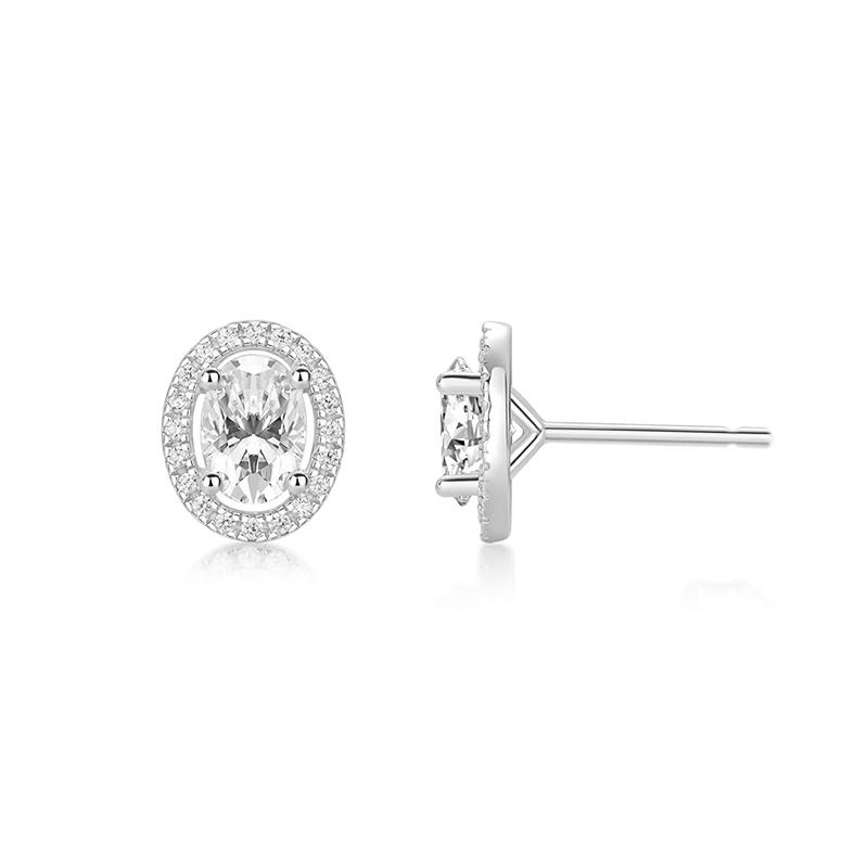 Oval CZ Stud Earrings Dainty Versatile Ear Stud Girls Earrings Minimalist Bridal Wedding Accessories Trendy Jewelry Bulk