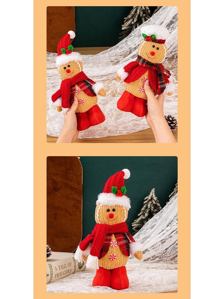 Christmas Gingerbread Man Plush Ornament for Kids