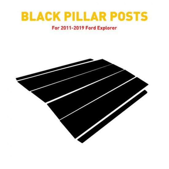 Window Pillar Posts Molding Black Cover Door Trims For FORD Explorer 2011- H