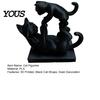 Cat Themed Home Decor 3D Printed Black Figurine, Modern Kitten Statue, Animal Shape Collectible Figure Desk Decoration for Office, Gift Lovers