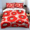 Red Floral Bedding Set Design  Kid'S And Adults' Bedroom Decor, Exquisite Three-Piece Bedding Set Gift