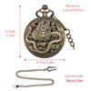 Bronze Vintage Ancient Dragon Design Quartz Pocket Watch Steampunk Analog FOB Pocket Chain Gift Men Women Necklace Pendant Clock