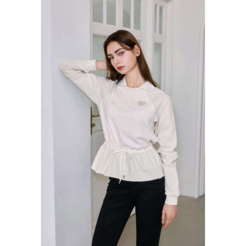 Goxo Flare Sweatshirt Cream Smile Heart Collar S(44-55)