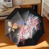 1pc Johnny Hallyday Umbrella Portable Folding Umbrella Iron Frame Hole Bone Structure Outdoor Home Umbrella