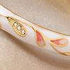 Enamel Hollow Out Flower Bangle Double Bangle Women's Hand Bracelet Vintage Cloisonne Bangle  Girls