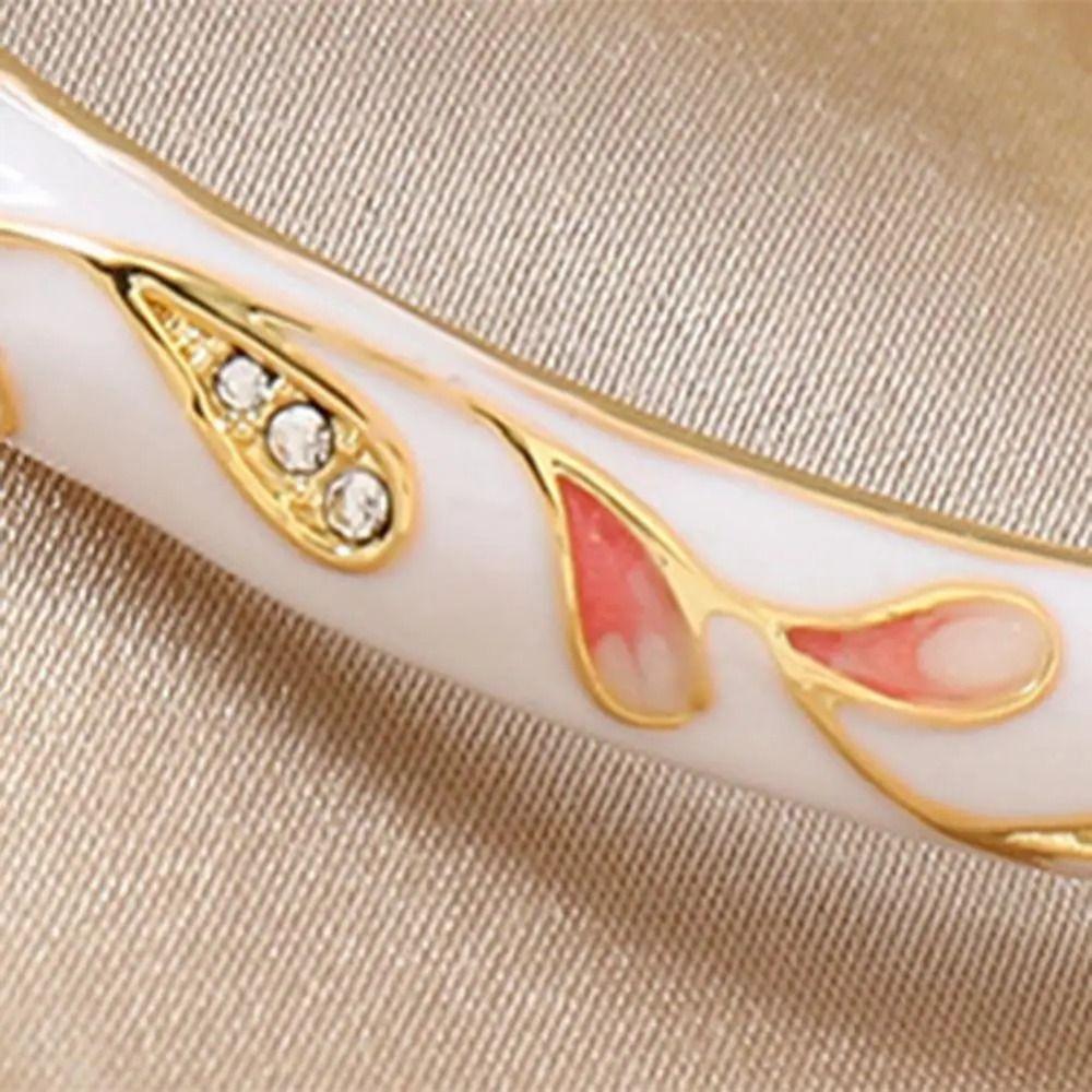 Enamel Hollow Out Flower Bangle Double Bangle Women's Hand Bracelet Vintage Cloisonne Bangle  Girls
