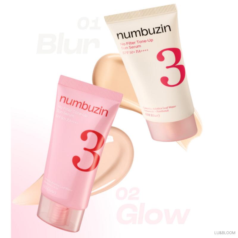 NUMBUZIN N°3 Base Porcelana-skip Tone Up Beige SPF50+ PA++++ 50ml(Versión de renovación.) (+Regalo gratis)