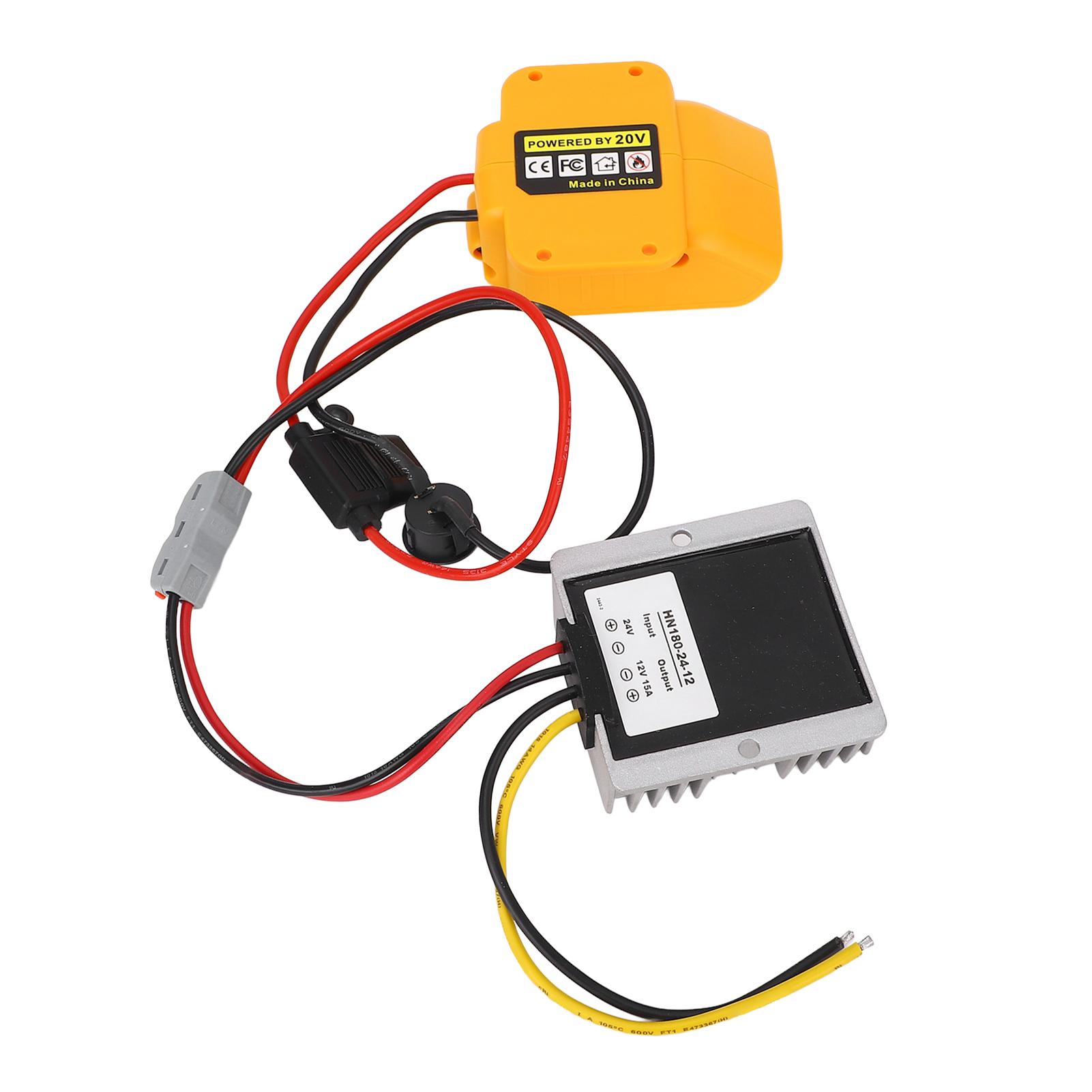 

Регулятор напряжения постоянного тока 20 В до 12 В 15 А 180 Вт Понижающий преобразователь с адаптером для аккумулятора и переключателем с предохранителем для