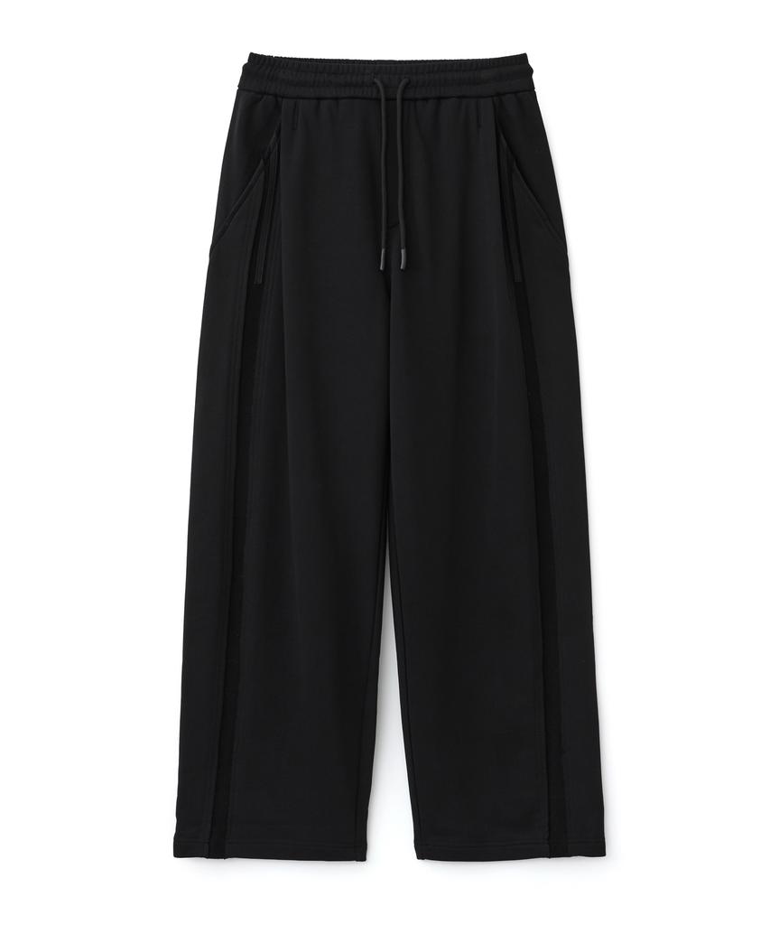 AOTT Single-Pleat Line Taping Sweatpants Black