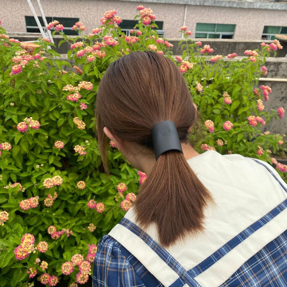 Hair Wrap Hairpins Women's hair clips PU Leather Hair Band Korean Style Hair Cuff Ponytail Holder