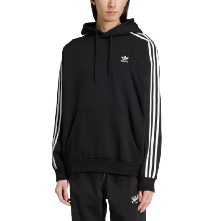 adidas Adicolor Baggy Hoodie, Men Black Loose Streetwear Sweatshirt JC6251